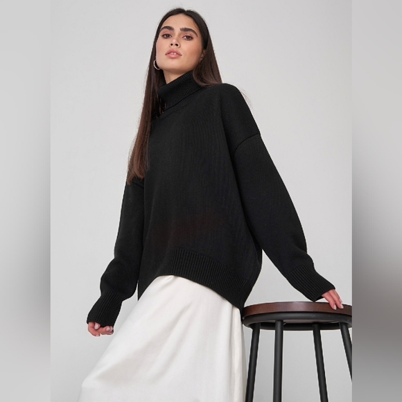 Black Turtleneck Women's Sweater